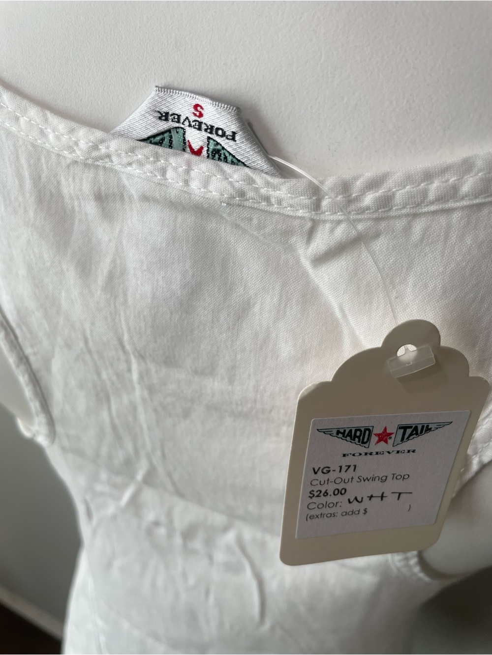 Hard Tail White Sleeveless Scoop Tank - Picture 3 of 3